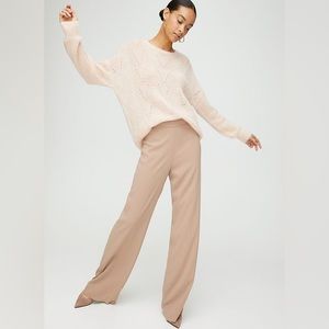 Aritzia Lincoln Pant - High Waist Wide Leg - Beige 6 NWT